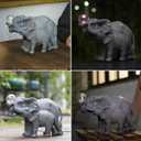 Solar Elephant Statues Lights for Outdoors Garden Decor, Large Outdoor Elephant Statues, Modern Elephant Resin Statue Decorations with Color-Changing Bulb, Unique Housewarming Gifts for Mom, Women