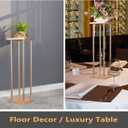 10 Pcs Wedding Flower Stand Metal Vase Stand with Plates Gold Floor Metal Column Gold Rectangular 7.87" x 7.8 7"x 23.6" Flower Display Stands Table Flower Stands for Wedding Party Events Table Decor (23.6 inch Tall)