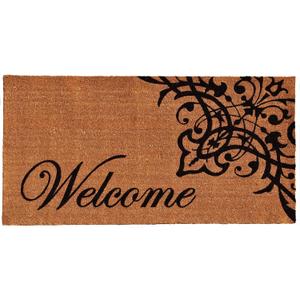 Calloway Mills 121353672 Scroll Welcome Doormat, 3' x 6', Natural/Coir