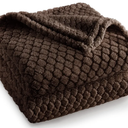 Exclusivo Mezcla Fleece Throw Blanket for Couch and Bed,Extra Soft Warm Decorative Fuzzy Throws for Women,Lightweight Cozy Blankets Size 50x60 Inches, Coffee