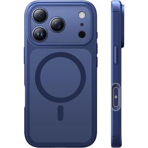 TAURI for iPhone 17 Pro Max Case, Compatible with MagSafe, (Full Camera Protection) Camera Control Cover Solid-Color Matte Magnetic Phone Case for 17 Pro Max, Blue