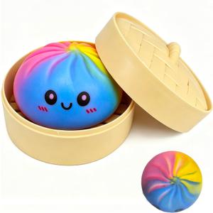 Colorful Dumpling Squishies New Mystery Squishies Dumpling with Box Stress Relief Balls Sensory Toys Desk Squeeze Toys Gift