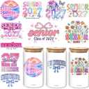 Senior 2027 UV DTF Stickers Pack, Class of 2027 Graduation Decals for High School Students, UV DTF Cup Wraps for 16 oz Glass, Motel Keychain, Bottle, Laptop, Gift College Student Decoration, 2in