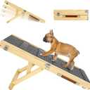 Foldable Dog Ramp for Couch, Small Dog Ramp for Bed Pet Ramps for Small Dogs Indoor, 4 Adjustable Height from 8" to 18", Stable Pet Steps with Non-Slip Pad, Use for Low Bed Couch Stairs