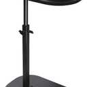 CypherX C Table, Wood Sofa Adjustable Height, C Shaped End Table for Couch, Slide Under Table, Small Side Table for Living Room, Bedroom, Bedside (Black) (Large)