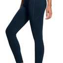 SEVEGO Tall Women's 30"/32"/34"/36" Yoga Leggings High Waist Workout Activewear Pants with Pockets (X-Large, Navy Blue)
