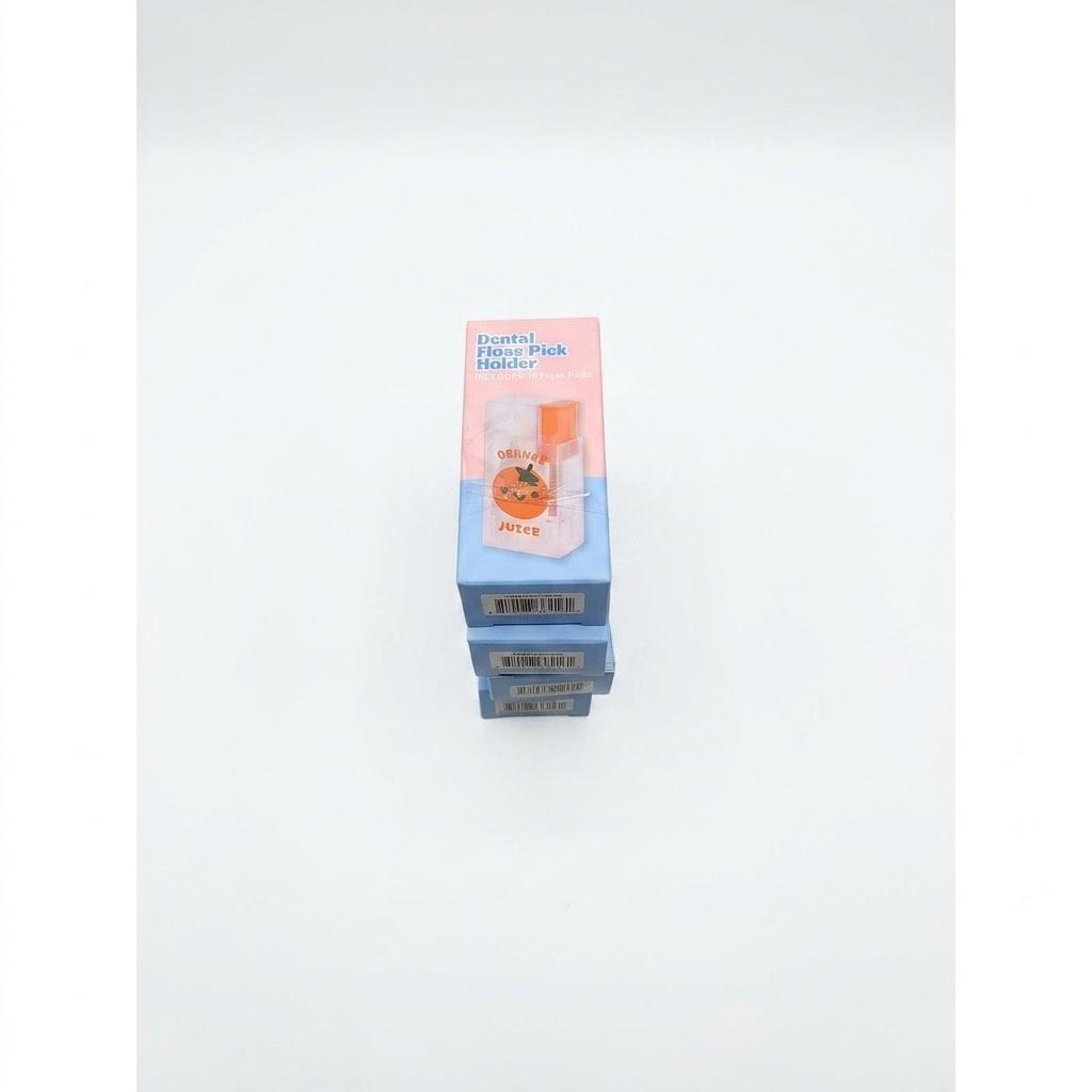 Orange Juice Box Floss Dispenser, Pack Of 4