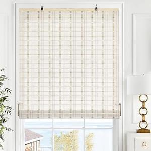 Amazon.com: LazBlinds Cordless Bamboo Blinds, Roll Up Shades for Windows, Light Filtering Hanging Window Blinds, Bamboo Shades for Patio Indoor/Outdoor Porch, 45'' W x 72'' H, Whitewash B : Home & Kitchen