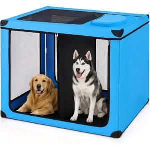 54" L x 36" W x 46" H Extra Large Travel Dog Crate for 2 Dogs with Divider