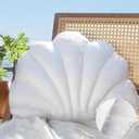 YRXRUS Outdoor Seashell Pillow, White Shell Pillows, 17x13 Inch Waterproof Throw Pillows for Beach Patio Furniture Sofa Garden Balcony Couch Accent Home Decorative, Spring Summer Outdoor Gift