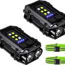 500LM Clip on Flashlight, 2Pack 8 Modes Running Light for Runners Rechargeable Safety Lights Portable COB Flashlight for Night Working, Running, Camping, Fishing, Hiking, Dog, Gift