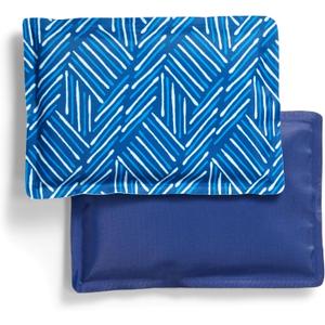 Cool Coolers by Fit & Fresh 2 Pack Soft Ice, Flexible Stretch Nylon Reusable Ice Packs for Lunch Boxes & Coolers, Navy Sketch Weave & Blue (Standard)