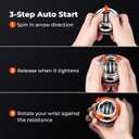 Auto-Start Wrist Gyro Ball, All Metal Wrist and Forearm Trainer with LED Light, Gyroscopic Hand Exerciser for Grip Strength, Includes Storage Bag