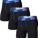 SAXX Underwear Co. Men's Core Performance Mesh Boxer Brief 3-Pack (Black, M)