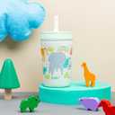 Zak Designs Kelso Toddler Cups For Travel or At Home, 12oz Vacuum Insulated Stainless Steel Sippy Cup With Leak-Proof Design is Perfect For Kids (Safari)