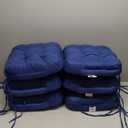 Chair Cushions for Dining Chairs, Dining Chair Cushions, Tufted Indoor Chair Pads with Ties & Non Slip Backing, Seat Cushions for Kitchen Chairs 16.5 x 16.5 x 3.5, Set of 6, Navy Blue