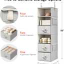 Vailando 6-Shelf Hanging Closet Organizer with 3 Drawers, Closet Hanging Shelves with Removable Fabric Drawers for Wardrobe, Nursery & Dorm Storage, Silver Gray, 6-Shelf Inseparable