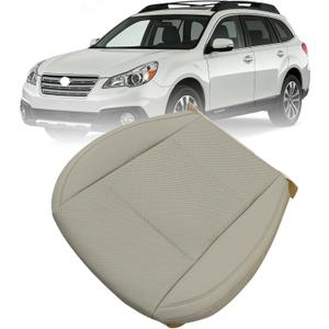 Mythoria Front Driver Side Bottom Perforated Leather Seat Cover Ivory Tan Replacement Compatible with Subaru Outback Legacy 2015 2016 2017 2018 2019