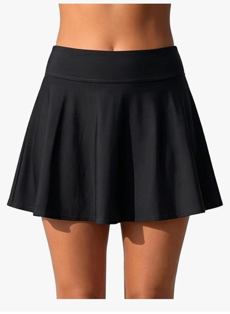 Aqua Eve Women Swim Skirt Tummy Control Swimsuit Skirt High Waisted Bathing Suit Bottom(size L)