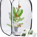 RESTCLOUD Insect and Butterfly Habitat Cage Terrarium Pop-up 23.6 Inches Tall (White With Black)