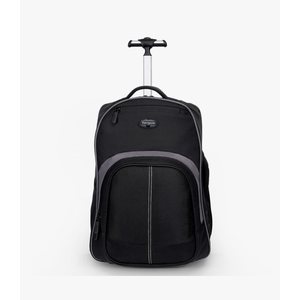 Targus 16 Inch Compact Rolling Backpack, Black - Wheeled Travel Bag with Removable Protective Laptop Sleeve, Fits Laptops Up to 16” and MacBook Pros up to 17” (TSB750US)