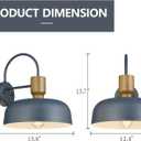 Darkaway Modern Barn Light Fixtures Wall Lamps Sconces with Hammered Metal Shade, Blue Lighting for Outdoor Indoor Patio Porch Lights, 2 Pack