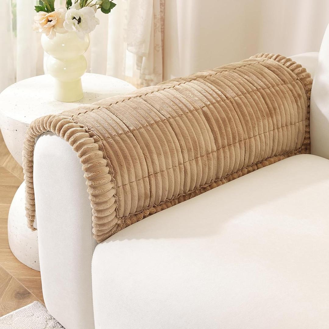 OstepDecor Washable Couch Cover for Dogs, Thick Pet Friendly Sofa Covers, Soft Couch Protector, Paw Cart Sofa Slipcovers, Cushion Protector for Leather, Sectional, Loveseat (20" x 24", Khaki)