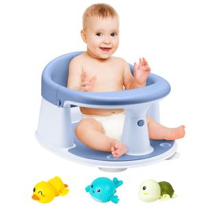 Baby Bath Seat, Infant/Toddler Sit Up Bathtub Seat for 6-12-24 Months, Baby Bath Essentials, Great Shower Gifts for Newborn and New Mothers (Blue)