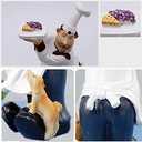 Chef Figurine for Kitchen Decor, Chef Holding Fruits & Bread with Puppy Figurines Chef Puppy Statue for Counter Top, Cabinet,Cupboard, Home Kitchen Cook Restaurant Dcor