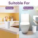 Superio MIni Bathroom Trash Can with Lid, Modern White Mini Waste Bin with Swing Lid (1 1/2 Gallon, 6 Liter) Plastic Garbage Can for Kitchen, Bathroom, Bedroom, Office, Under Desk (1, White)