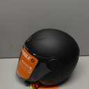TRIANGLE Open Face Motorcycle Helmet Retro 3/4 Helmets with Clear Visor for Men Women DOT Approved, Small (Black)