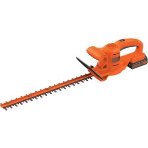 BLACK+DECKER 20V MAX Hedge Trimmer, Cordless, 18 inch Blade, Reduced Vibration, Battery and Charger Included (LHT218C1), Orange 
