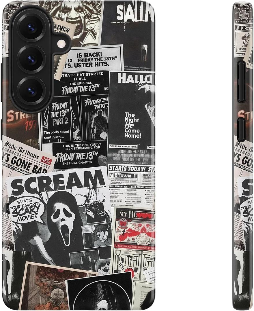 DEENAKIN for Samsung Galaxy S26 Plus Case Cute,Aesthetic Dark Academia Halloween Scream Phone Case,Compatible with Magsafe,Trendy Cool Retro Protective Slim Silicone Phone Cover for Women Girls