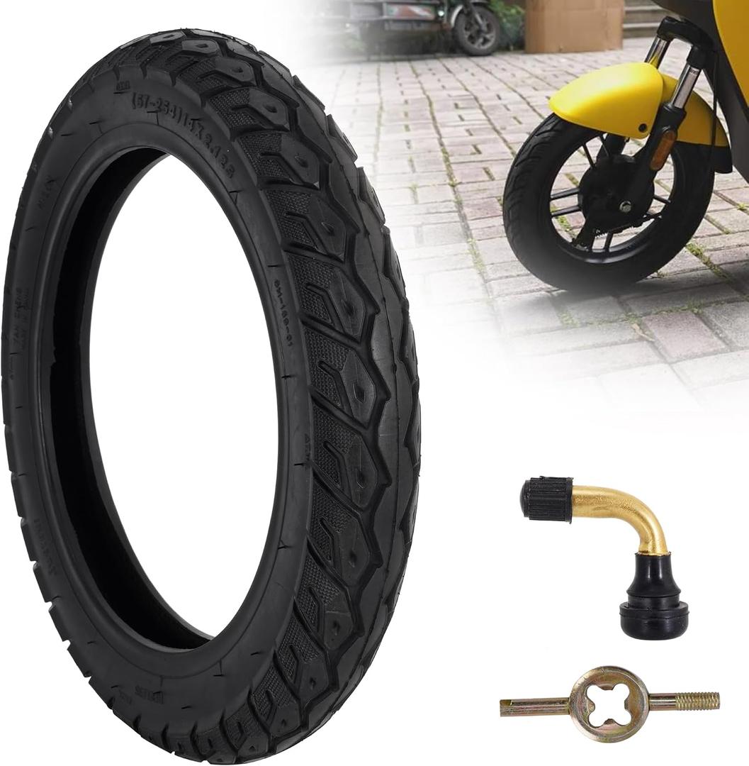 14X2.125 Tubeless Tire, 14X2.125 Electric Bike Tire with Angled Valve-1PACK