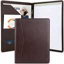 STYLIO Padfolio Portfolio Organizer Binder (Walnut Color) | Interview Resume Folder, Document, Business Card Holder |w/Letter-Sized Notepad | Handsome Brown Faux Leather Folio Matte Finish