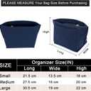LOUKAYCCI Felt Purse Organizer Insert for Longchamp Le Pliage M Handbag Insert (Dark Blue, Medium)
