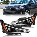 Headlight Assembly for Hyundai Elantra 2019-2020, [w/o DRL] Driver & Passenger Side Halogen Headlight w/Bulbs, OEM#: 92102-F3500 92101-F3500, 1 Pair