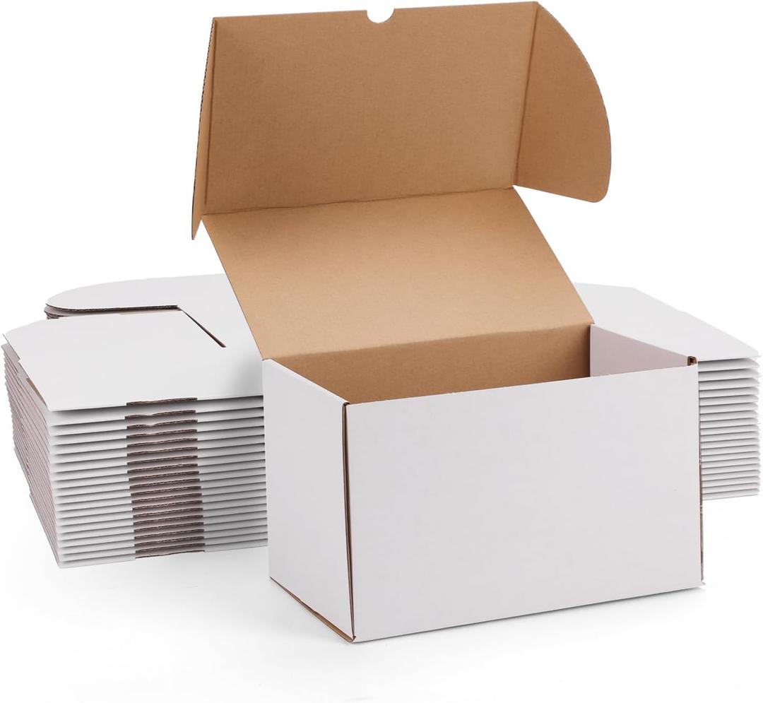ZBEIVAN 10x6x6 White Shipping Boxes Set of 20, Corrugated Cardboard Mailer Boxes for Packaging Small Business Mailing Gifts