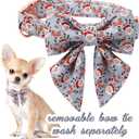 Unique Style Paws Christmas Dog Collar with Bowtie Elk Christmas Man Cotton Puppy Collars for Small Medium Large Dogs