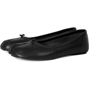 Tabi Ballet Flats Shoes for Women Rounde Toe Wide Width Split Toe Low Heel Comfortable Flats Shoes (8, Black)
