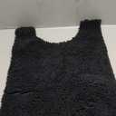 Black Bath Mat - U-Shaped Contoured Rug for Around Toilet, Super Absorbent Shaggy Bath Rug. Easy Machine Wash & Dry (20 x 23, Black)