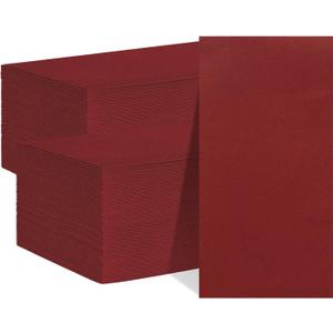 KMAKII Disposable Napkins Burgundy Dinner Napkins Cloth Like Paper Napkins Linen-Feel Guest Towels Paper Hand Towels Hand Napkins For Bathroom,Weddings, Parties,Dinners Size 12 X 17 Inches,100 Count