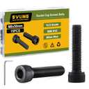 M8-1.25 x 50mm Bolt, 15PCS M8 Hex Socket Head Cap Screws Bolts, 12.9 Grade Alloy Steel, Full Threads, Allen Socket Drive, with Hex Spanner (Black)