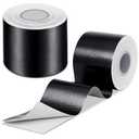 Zonon 2 Rolls Heat Shield Tape Cool Tapes Aluminum Foil Reflective Adhesive Heat Shield Thermal Barrier Foil Tape Self Adhesive Resistant Tape for Hose and Auto Use(Black,2 Inch X 32.8 ft)
