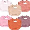 Baby Muslin Bibs,6 Pcs Drool Bandana Bibs for Baby Girl Drooling and Teething,Soft and Absorbent Cotton for Newborn