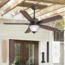 52 Inch Outdoor Ceiling Fans with Lights for Patios, IP65 Waterproof, Remote Control, 6-Speeds, Reversible DC Motor, Wet-rated Gazebo Ceiling Fan for Porch Pavilion Farmhouse (Oil-Bronze)