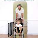 Babelio Baby Gate for Stairs, Kitchen & Doorways, No Bottom Bar| Easy Installation| One-Handed Operation| Auto-Close| Hardware Mount (Drill Needed) Safety Dog Gate (Black - B17, 34" H, 29-49" W-Wide)