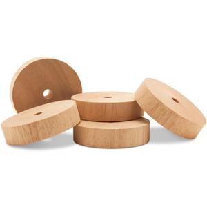 3-inch Diameter Slab Wooden Wheels for Crafts 3/8-inch Hole, 3/4-inch Thick, Pack of 4 Mini Craft Wheel for Model, by Woodpeckers