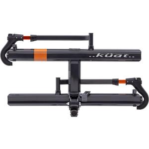 KUAT Sherpa 2.0 Durable Lightweight Aluminum Compact 2 Bike Transporting Hitch Rack with Cable Lock & Foldable Tire Cradles | Capacity - 40 Lbs per Tray (Gray Metallic & Orange Anodize)
