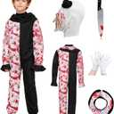 Kids Art Clown Costume with Mask Scary Terrifying Costume Horror Killer Uniform Halloween Outfit Cosplay Props (X-Large/150)